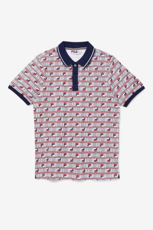 FILA Gianni Polos Navy / White / Red,Mens Clothing | CA.JYGMSI028